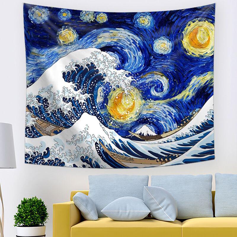 Гобелен «Волна Канагавы»: Декоративные настенные украшения и прикроватные салфетки