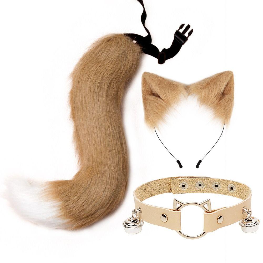 1 set Cat Tail Halloween Animal Cosplay Props Necklace Animal Cosplay Props Cosplay