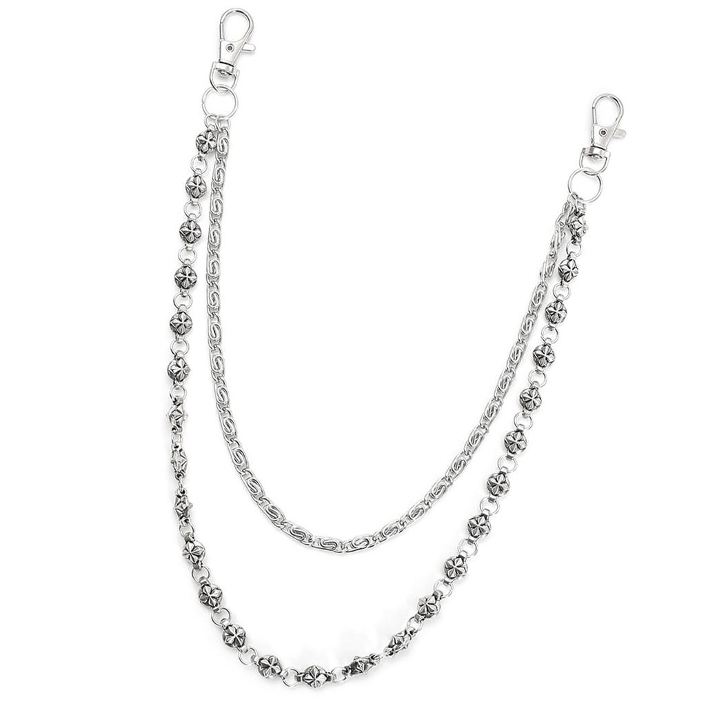 Edgy Punk Streetwear Hip Hop Jeans Chain Unisex Double Layer Waist Accessory Handmade Body Jewelry for Women Men