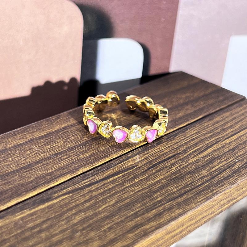 2026 Sweet and Cool Colorful Drip Glaze Temperament Court Style Retro Ring Female Flower Niche Ring
