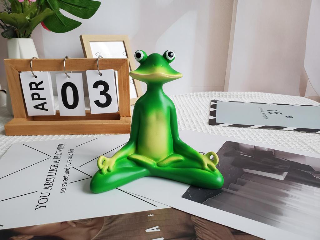 Дзен Медитация Лягушка Монах Инопланетянин Смола Орнамент для Йоги и Декора Двора