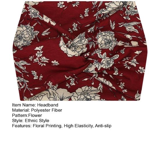 Широкая витая повязка на голову для женщин, очень большая повязка на голову с этническим принтом для занятий йогой, повязка на голову для волос, витые толстые аксессуары для волос в стиле бохо
