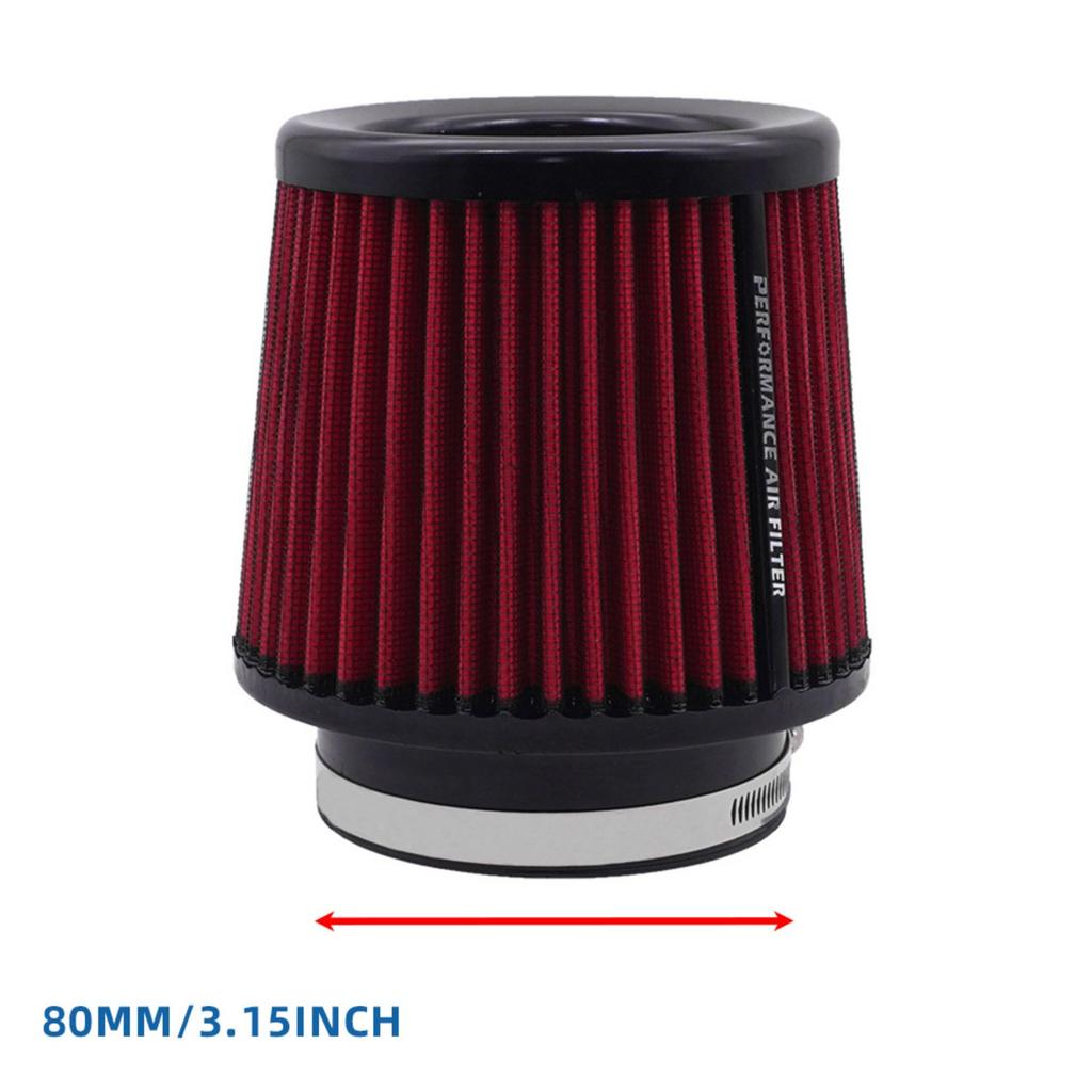 63/76/80MM Cone Air Intake Filter Universal Washable for Car Engine Pipe 2.5/3/3.15inch Sport High Flow Cold Air Intake Filter