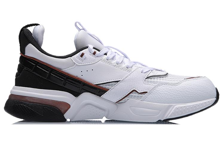 Li Ning 001 Slip Resistant Abrasion Resistant Low top Running Shoes Unisex White Black AGCR023-4