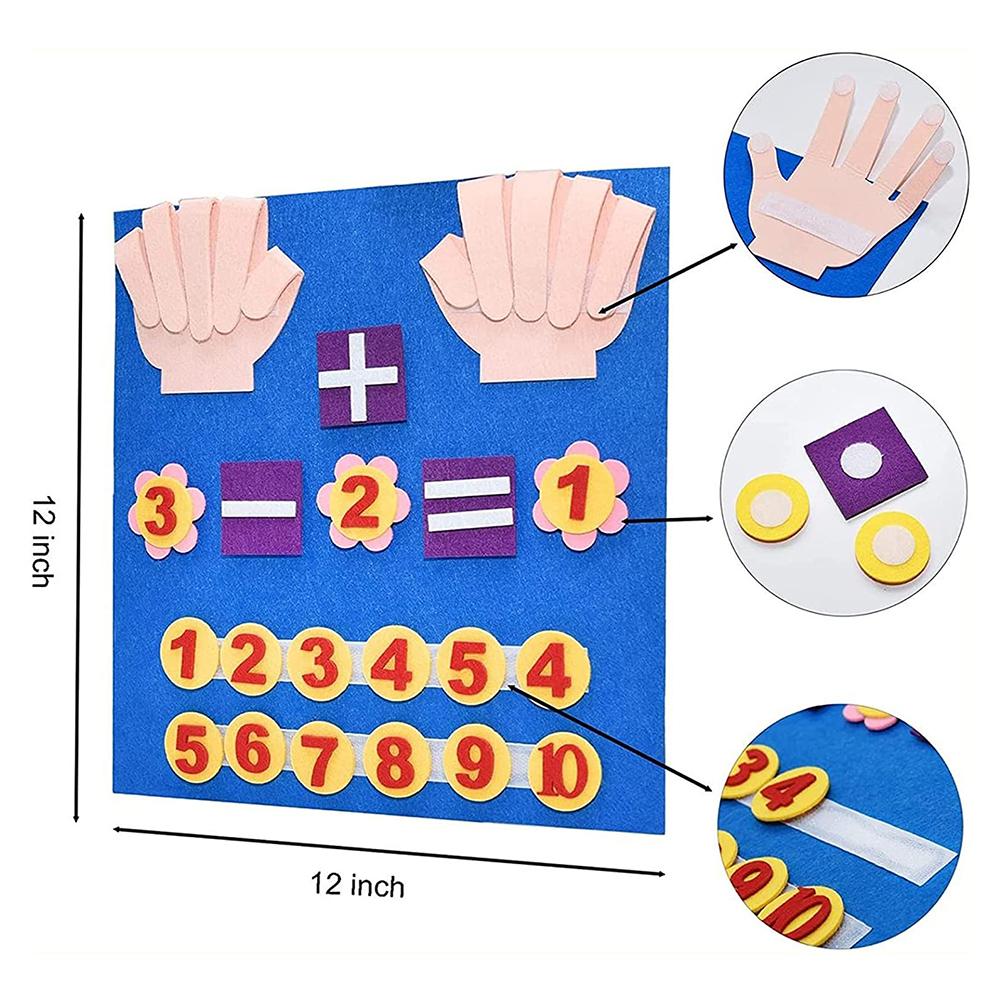 Felt Board Finger Numbers Counting Toy Numbers Felt Board for Kids Teaching Aids Kindergarten Early