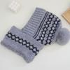 Love Jacquard Warm One-piece Hat Women's Winter Plush Pullover Ear Protection Plush Line Scarf One-piece Hat