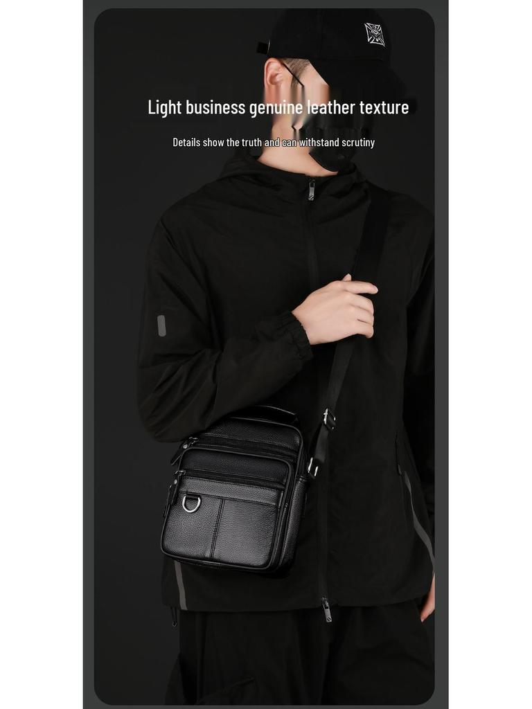 Men's Vertical Shoulder Bag: Business Casual Multi-compartment Backpack Briefcase