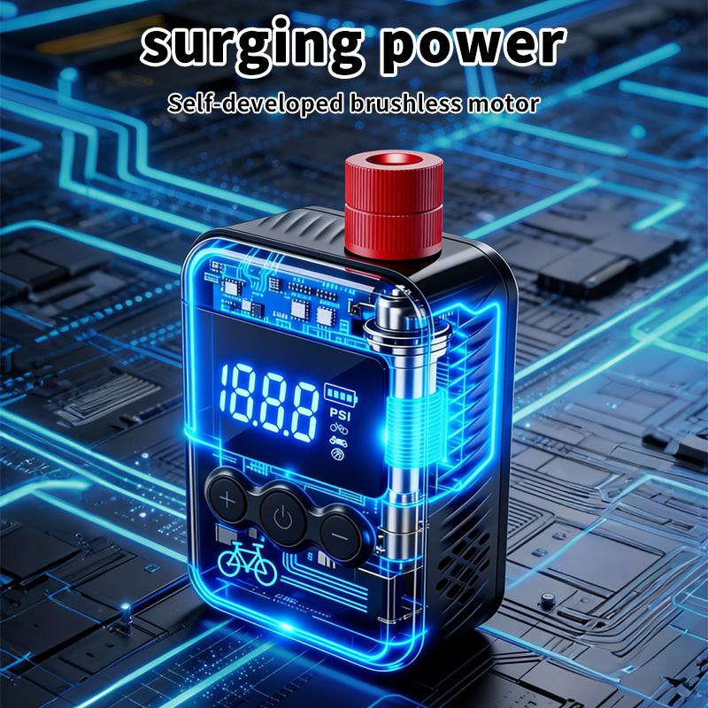 LOERSTON Mini Portable Electric Air Pump Digital Inflator 130PSI MTB Road Bike Accessories For Bike Schrader Presta Tires