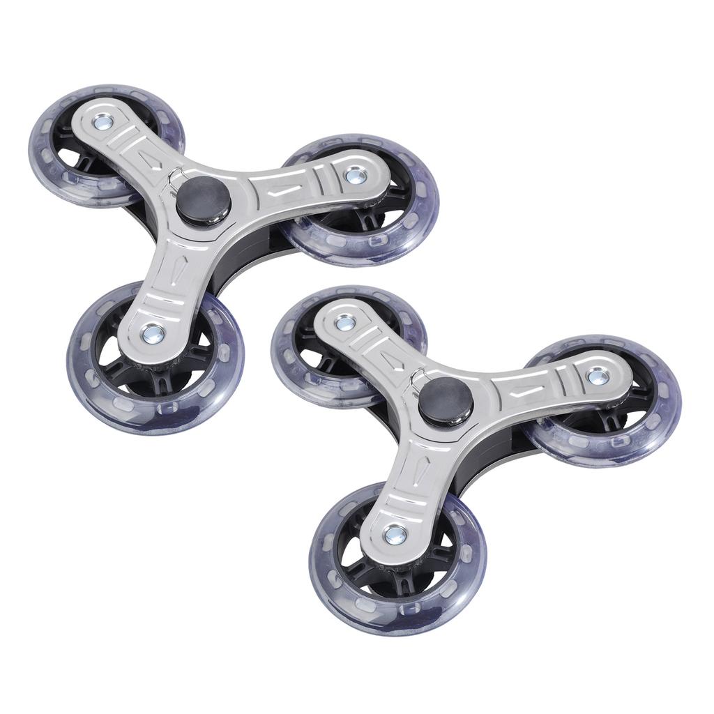 2pcs Stair Climbing Wheels Foldable Replacement Triangular Designs Stair Climber Wheels for Shopping & Laundry Cart