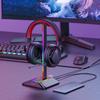 RGB светящаяся подставка-держатель для наушников с 2 USB-портами, настольный игровой держатель для гарнитуры, крутой дисплей, нескользящая резиновая основа для геймера