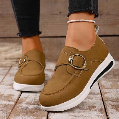 Мода 2025 Замшевые лоферы на платформе Женские Легкие Слипоны на толстой подошве Кроссовки Женские Большой размер 43 Комфортные Нескользящие Повседневные туфли