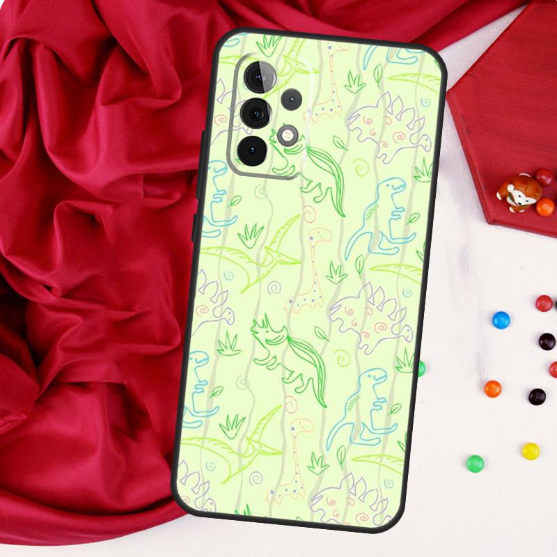 Чехол с узором 'Скелет Динозавра' для Samsung Galaxy A26 A05 A06 A16 A54 A34 A14 A22 A32 A52 A55 A35 A15 A53 A13 A56 A36