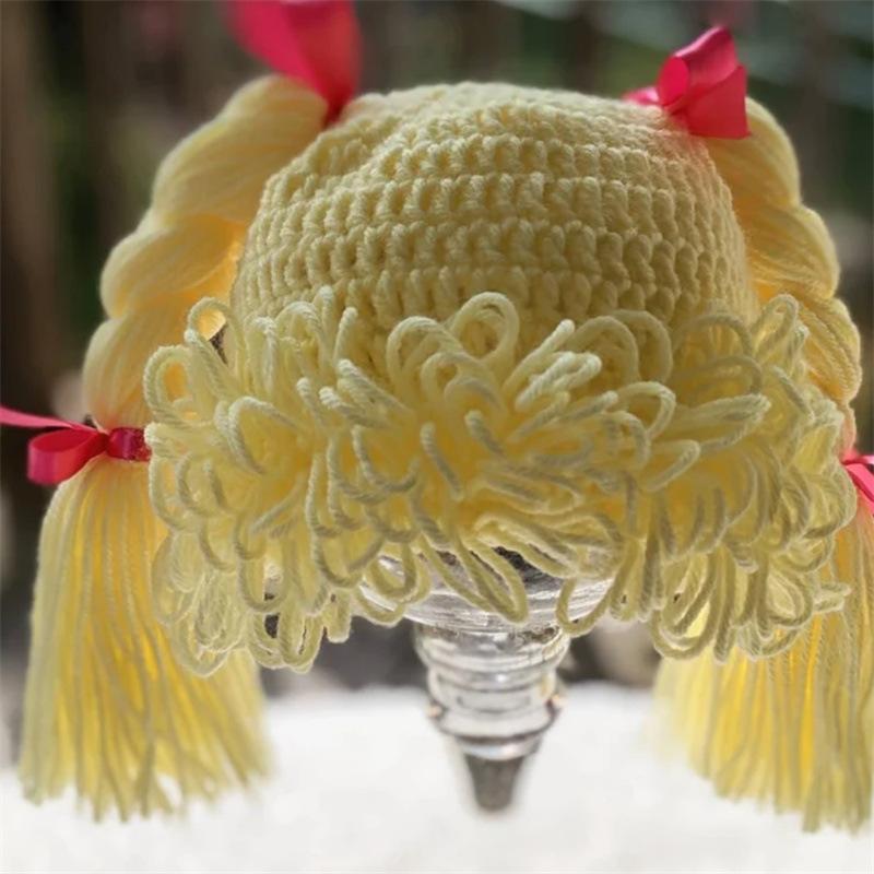 Новая шапка-чулок с кошачьими ушками, связанная вручную