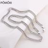 Luxury 100% 925 Sterling Silver Classic Chain Necklace For Men Fine Jewelry Length 50cm Necklaces Width 4/5/6mm Necklace
