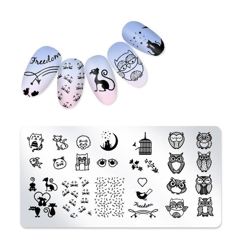 Прочная металлическая пластина для стемпинга ногтей с различными узорами для нейл-арта - 12 x 4 см