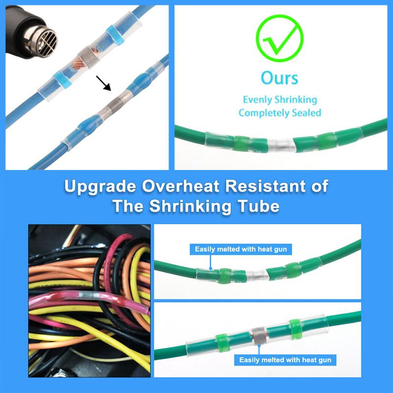 50-400 шт. разъемы для проводов припой стержень разъем для проводов изолированный припой термоусадочный водонепроницаемый обжимной кабель клеммы для кабеля