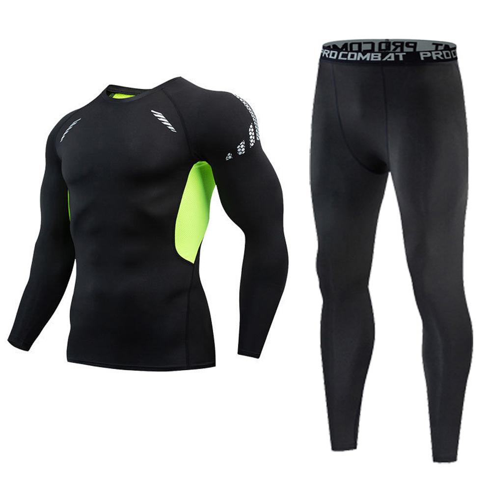 2 шт. Мужской компрессионный спортивный костюм GYM Tight Sports Yoga Fitness Sets Leggings