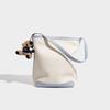 2025 New Korean Style Simple Versatile Woven Shoulder Bag Large Capacity Canvas Bag Fashion Trend Lightweight Bucket Bag