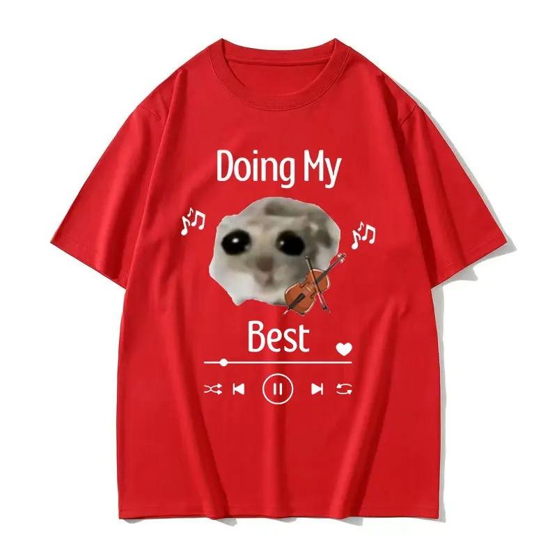 Sad Hamster Doing My Best Funny Tshirt Sad Hamster Violin Cute Clothing Unisex Casual Unisex Clothing Aesthetic Clothes