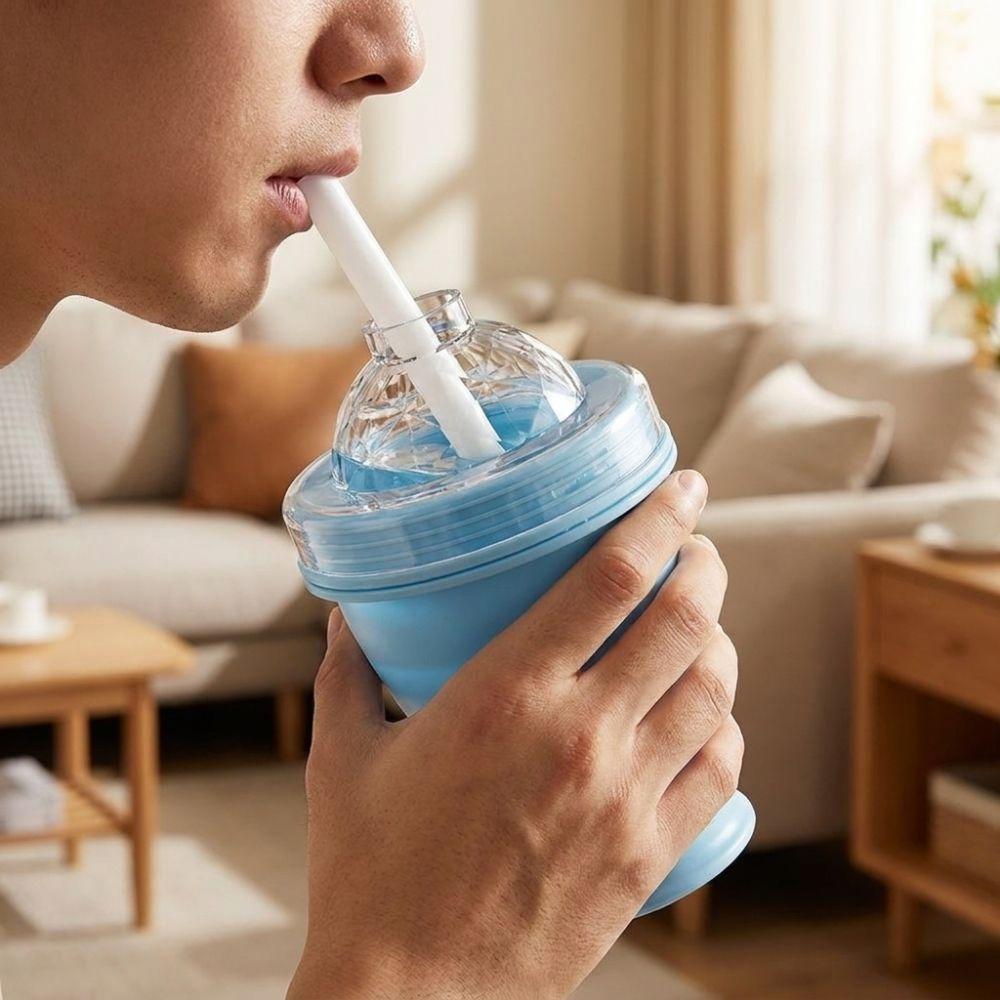 Collapsible 2-in-1 Ice Mold Cup Leak-proof Ice Sphere Making Cup Household Use