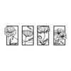 4 Pieces Metal Wall Art Floral Minimalist Decors Practical Decoration Elegant Line