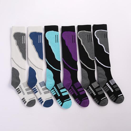 Эластичные лыжные носки мужские женские до колена термоспортивные компрессионные амортизирующие зимние носки