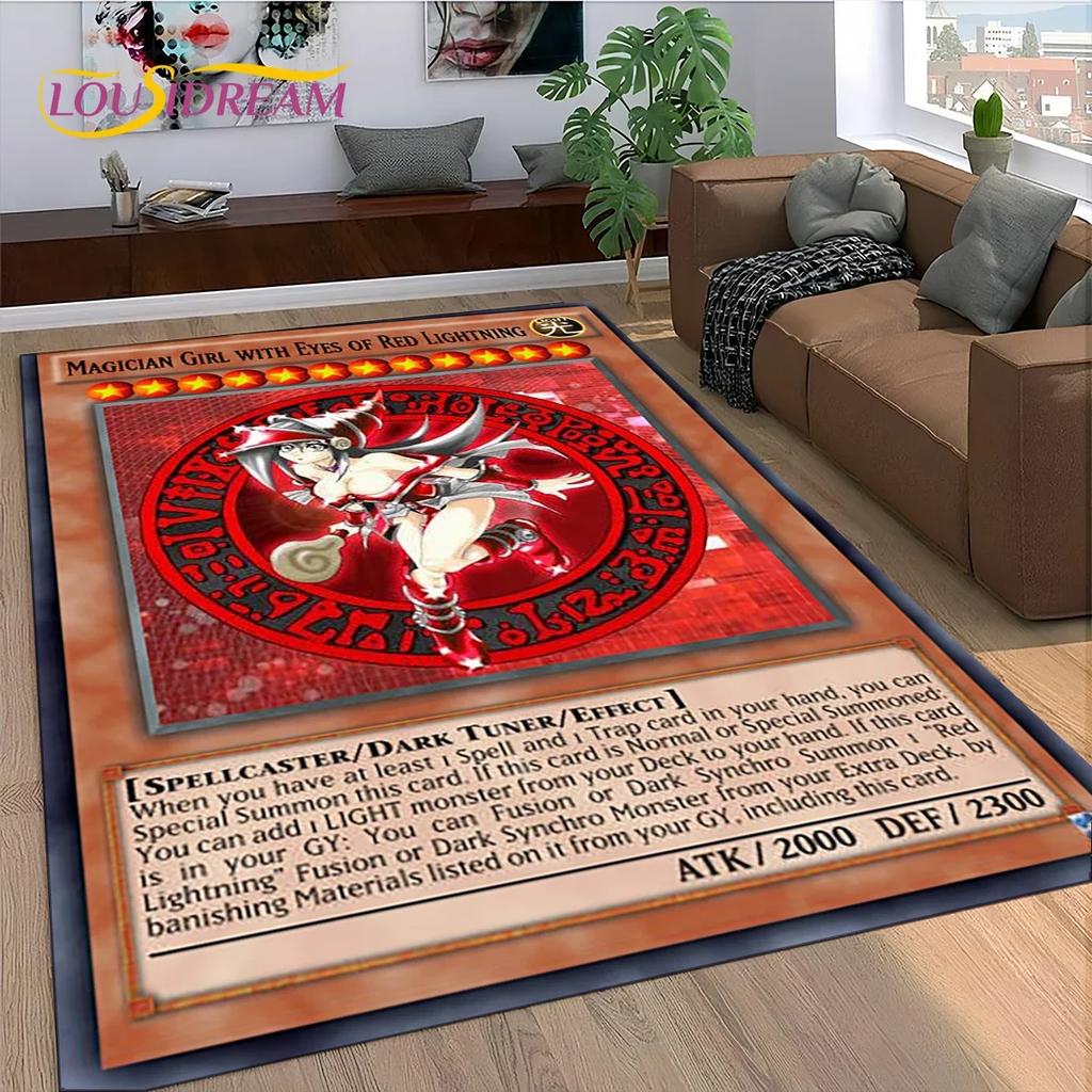 2025 New Yu-Gi-Oh Blue Eyes Dragon Monster Gold Card Cartoon Game Carpet Rug for Bedroom Living Room Home Sofa,Decor Floor Mat