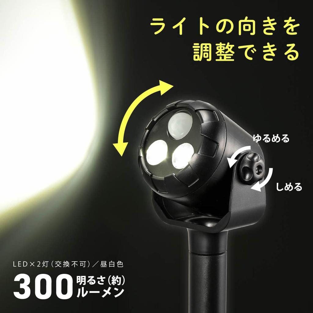 Светодиодный садовый светильник OHM Electric, грунтовый светильник с датчиком движения, тип-палочка, дневной белый, LS-B300GS-2, 06-4102