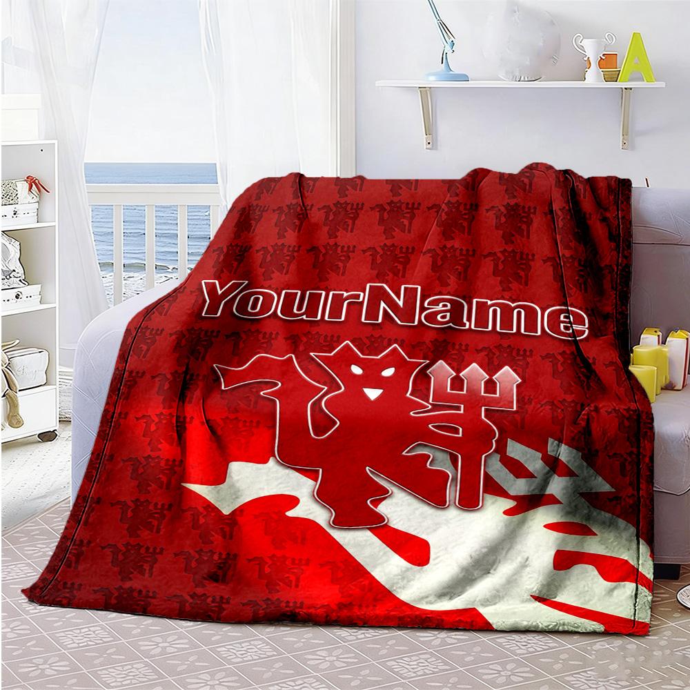 Manchester Personalized Name Blanket Gift Personalized Blanket Soft Warm Cozy Throw For Livingroom Bed Couch Bedding Four Seasons Universal