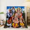 Hindu Deity Family Artwork on BlanketFlannel blanket for bedroom, living room, sofa, and nap