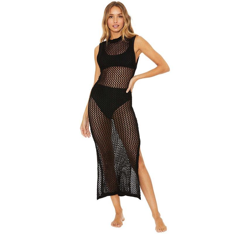 Летняя женская сексуальная открытая спина пляжная накидка на морское побережье длинное платье бикини накидка