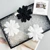 Black And White Beads Three-Dimensional Flower Corsage Clothing Dress Bag Hair Accessories Headgear Diy Decorative Cloth Sticker Accessories