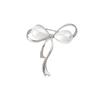 Women Brooch Faux Pearl Hollow Bow Decor Stainless Exquisite Vintage Anti-slip Wear-resistant Coat Collar Hat