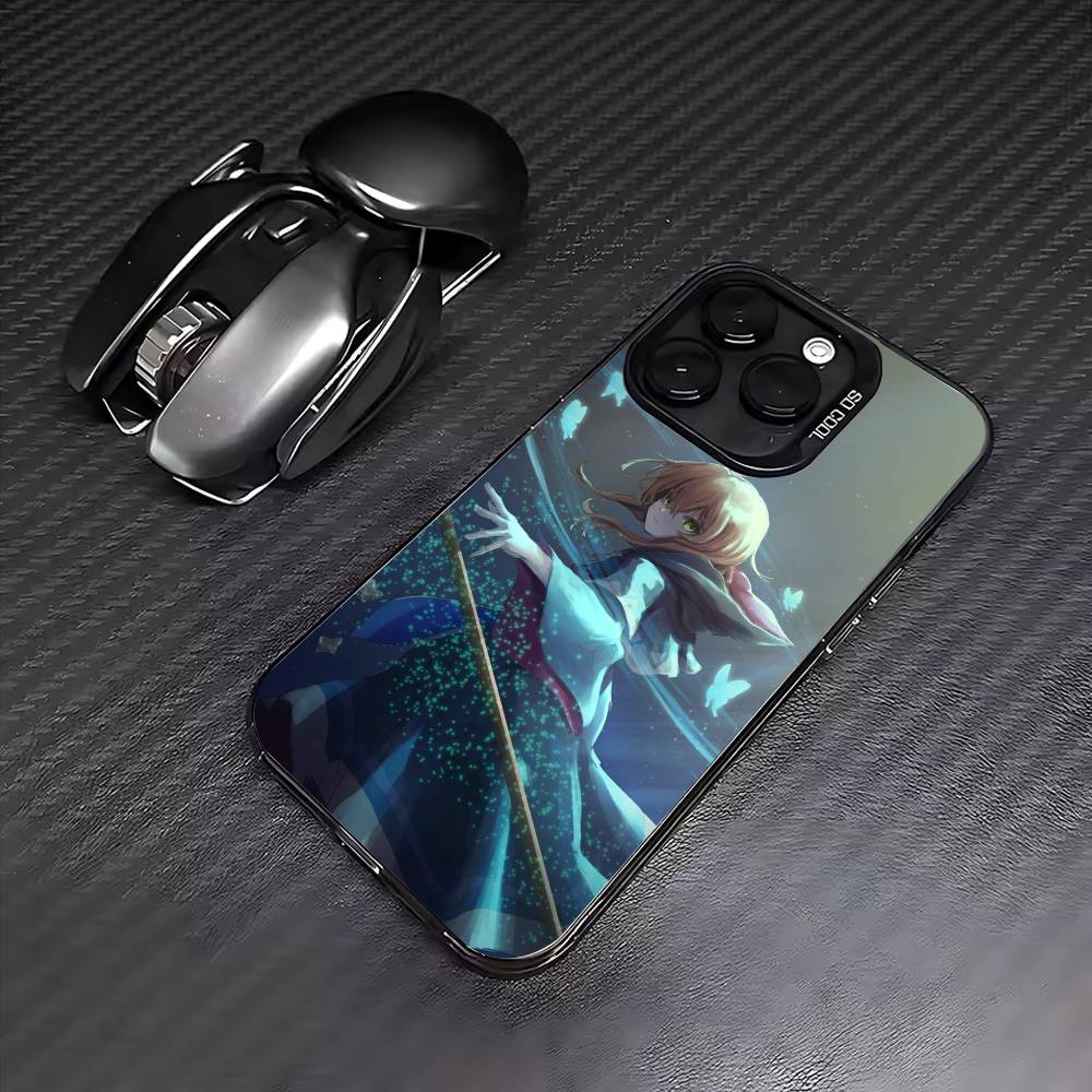 S-Чехол для телефона 'Тихая ведьма Моника' для iPhone17,16,15,14,13,12,11 Plus,Pro Max Цветной Серебряное покрытие Внутренняя крышка
