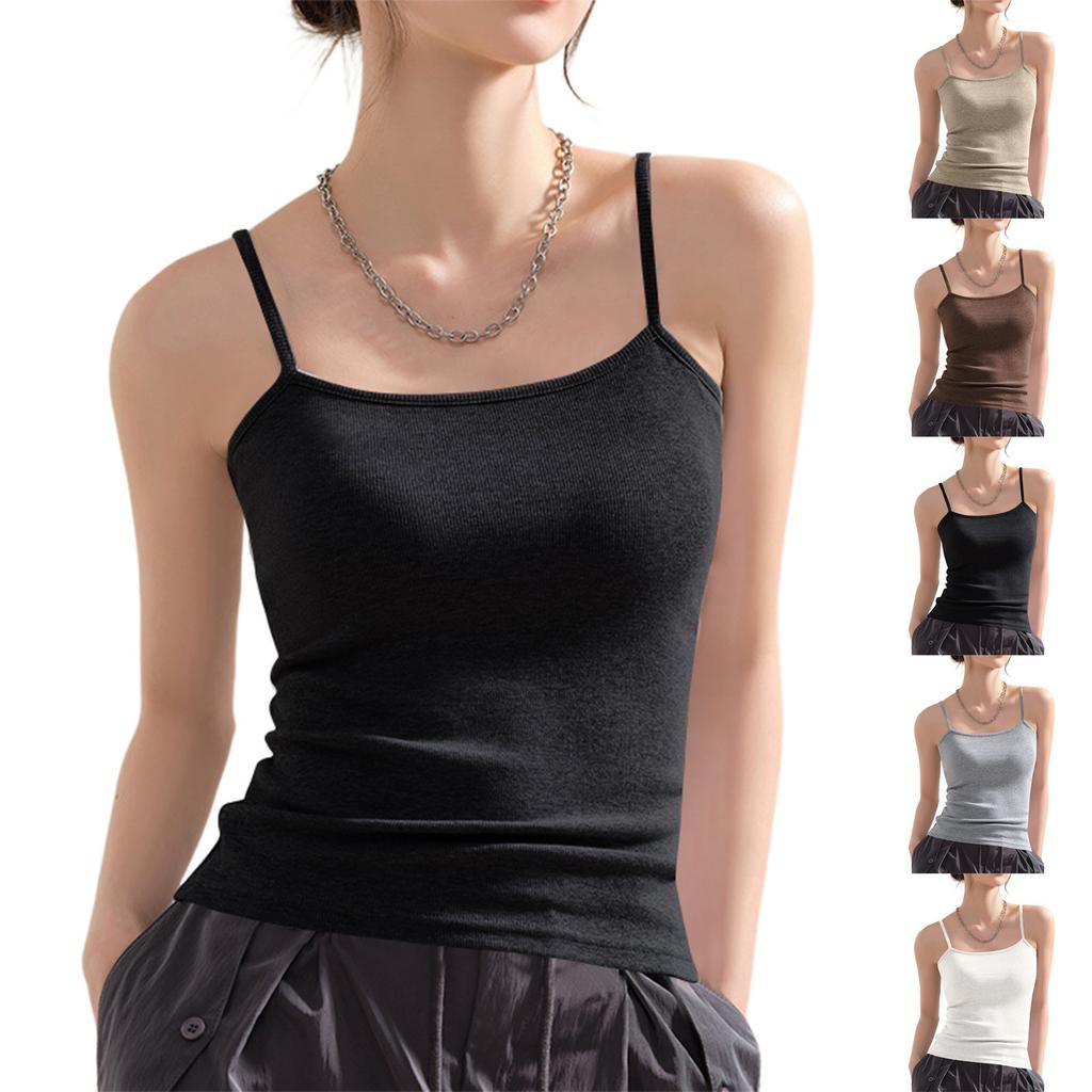 Women's Fashion Solid Color T-shirt Sleeveless Camisole