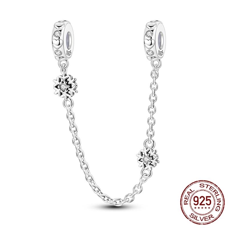 Copper Stars Moon Sun Clover Safety Chains Pendant Charms Beads Fit Original Bracelets Diy Jewelry Gift For Women