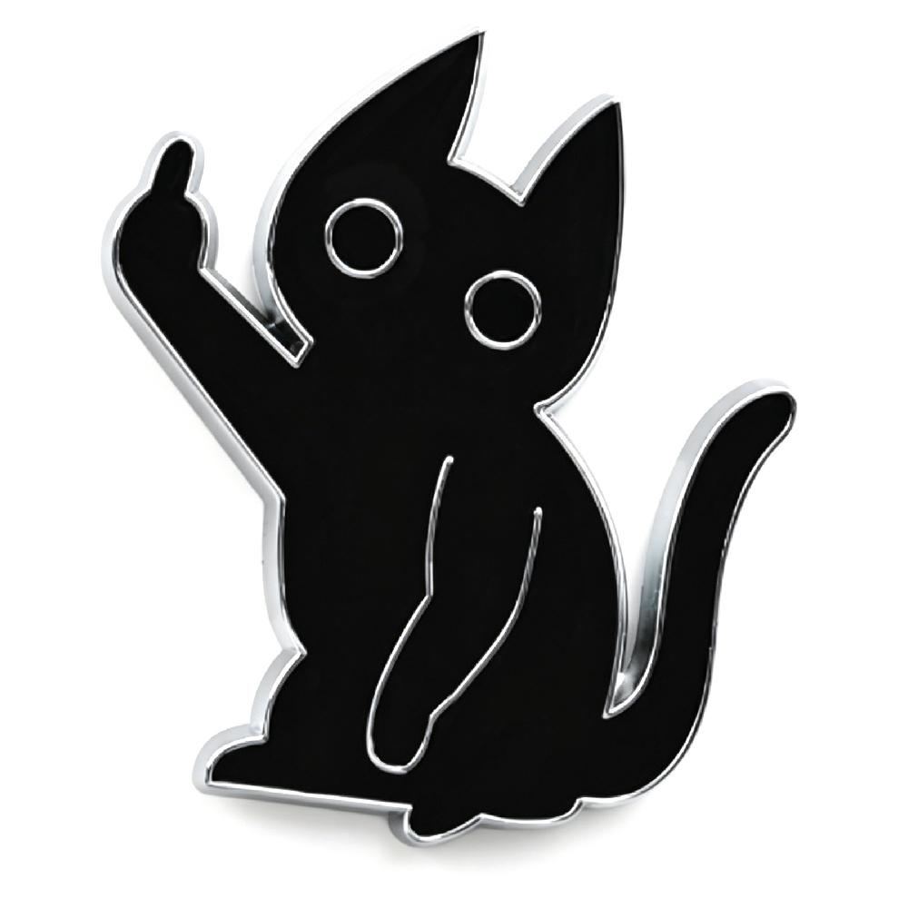 1PCS Black Cat 3D Emblem Car Sticker Metal Badges Sticker for Universal Car Vehicle, Truck, Motorcycle, RV, Scooter, Window