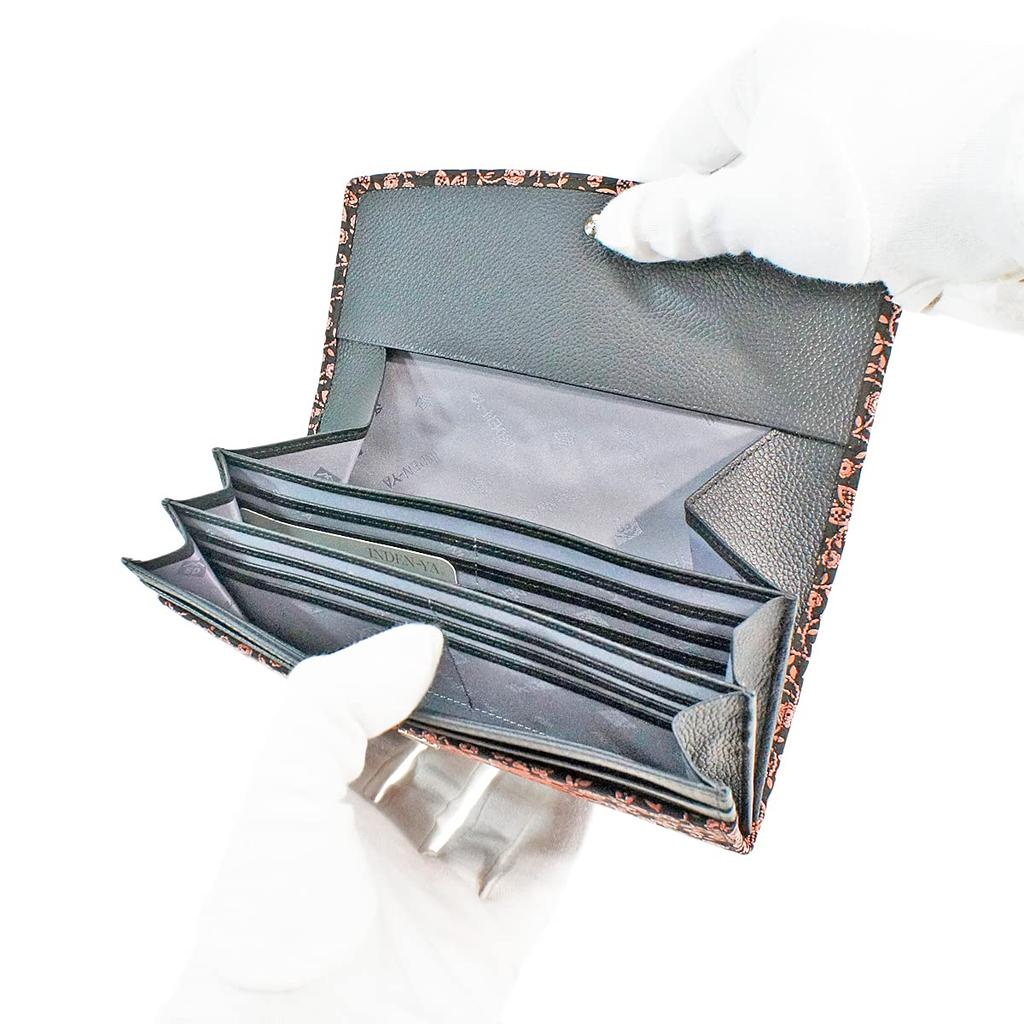 Inden Набор кошельков Long Wallet Z Большой вместимости Оленья кожа Черный x Розовый Лак Клематис [Indenya] 2314-51-169