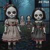 Set of 2 Halloween Garden Stakes featuring 2D Flat Creepy Boy Ghost Decorative Yard Stakes for Spooky Outdoor Decor