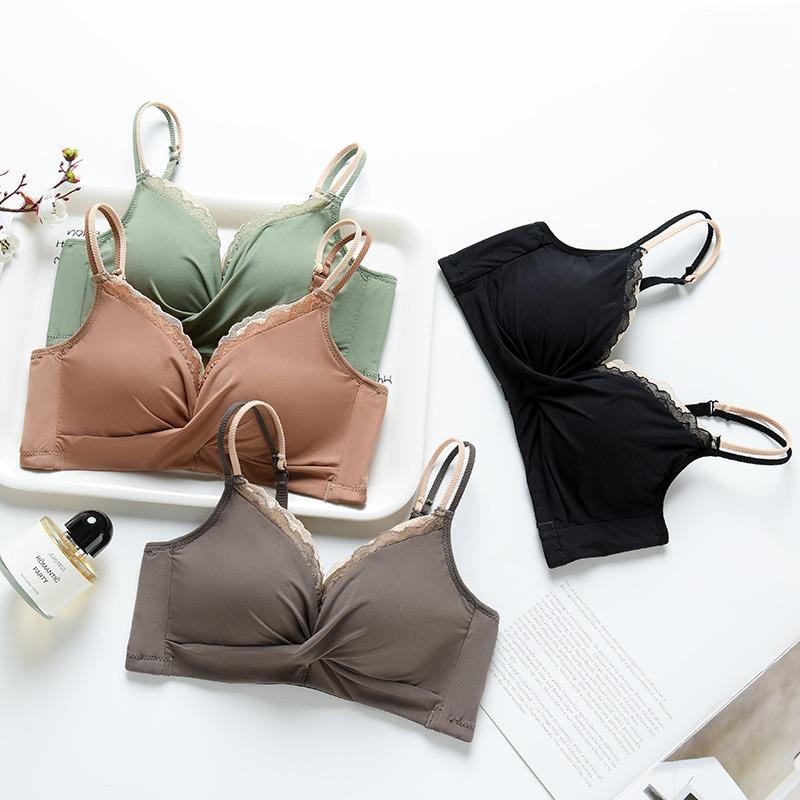 Осень и зима, новый черный бюстгальтер для девочек, дышащее нижнее белье с кольцом из нержавеющей стали, регулируемый бюстгальтер