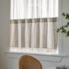 Short Curtain Gray Striped Cotton And Linen Half Curtain Half Curtain Window Curtain Coffee Curtain Small Window Curtain