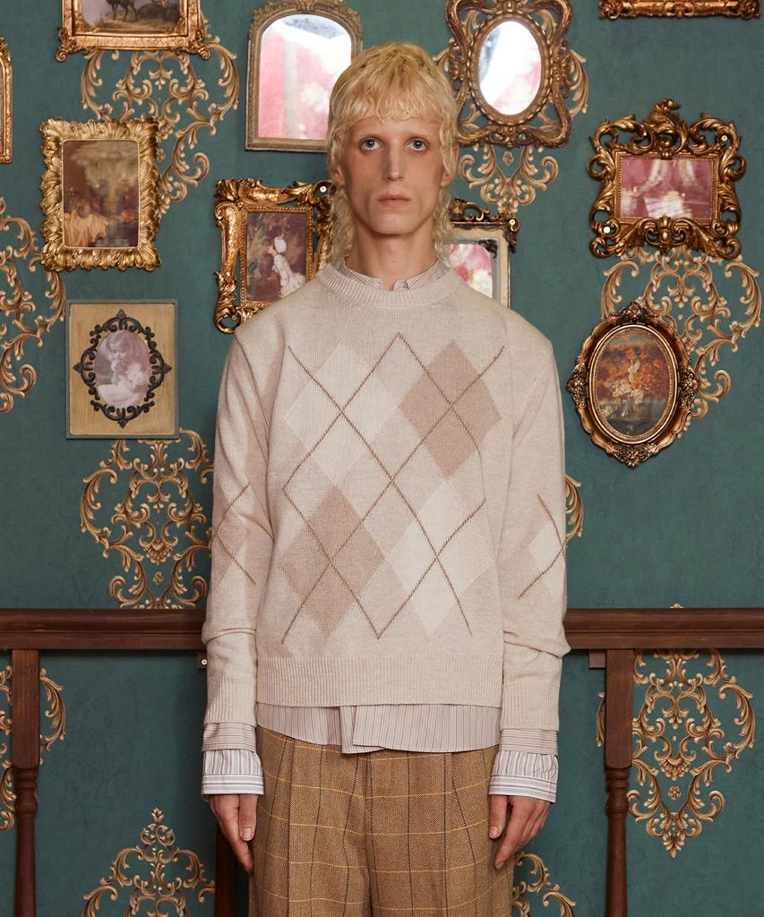 UNALLOYED Argyle Wool Knit / Oatmeal