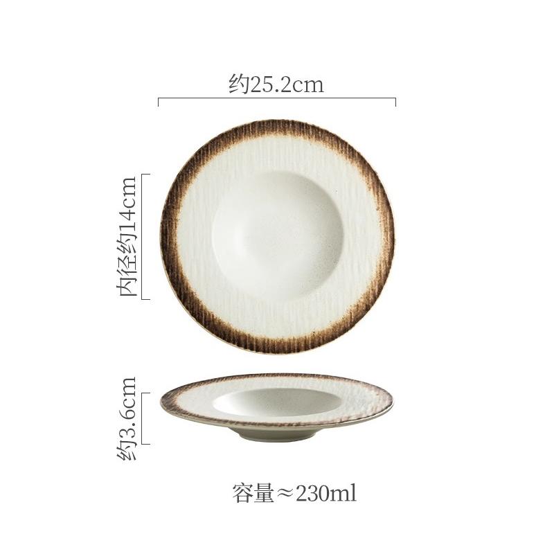 Винтажная керамическая глубокая тарелка Толстая суповая тарелка Тарелка для пасты Салатные тарелки Десертные тарелки Молекулярная кулинария Креативная посуда
