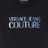 Versace Однотонная футболка с коротким рукавом и круглым вырезом с буквой Мужские топы Черный E72GAHP02-ECJ01P-EOT5