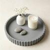 Круглый декоративный поднос для кофе, обеденного стола, столешницы, 3D-печатный сервировочный поднос с волнистым краем для фермерского дома, кухни, дома, гостиной