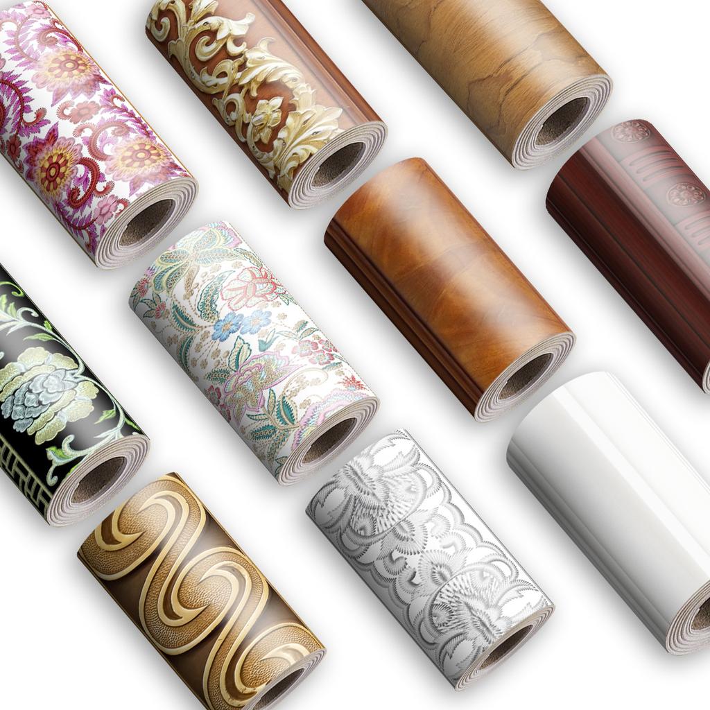 240cm Length Luxury Skirting Corner Wall Sticker Bathroom Office Glass Waist Line Home Decor Waterproof Floor Waveguide Art Wallpaper