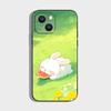 Cute Cartoon Rabbit Phone Case For iPhone 17,16,15,14,13,12,11 Plus,Pro Max,XS,X,XR,SE,Mini,8,7,Soft Silicone Black Cover