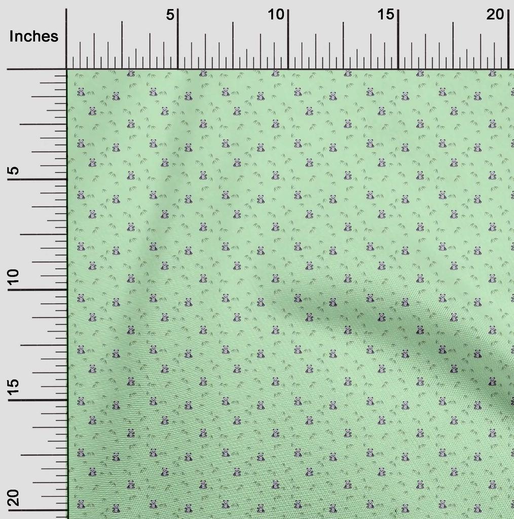 oneOone Cotton Flex Fabric Leaves & Panda Animal Print Fabric by The Yard 40 Inch