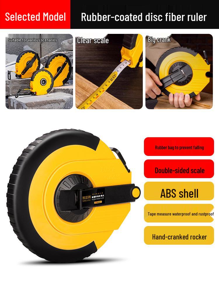 Кожаная и фибровая рулетка - Доступна в 20, 30, 50 и 100 метрах для измерения в спорте, одежде и для постельного белья.