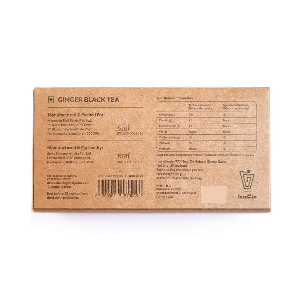 Black Tea with Ginger (25 Pak, 2 G), Ginger Black Tea, Chai Point